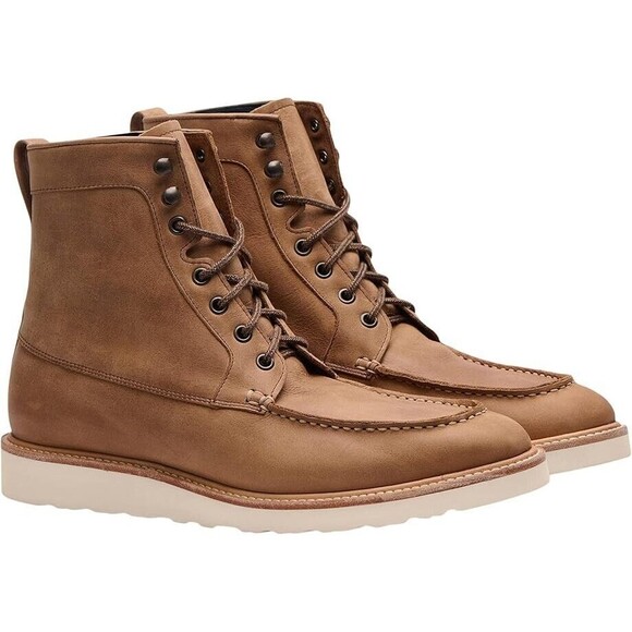 NISOLO MEN\'S ALL WEATHER‎ MATEO LEATHER BOOTS TOBACCO BROWN $260 NIB